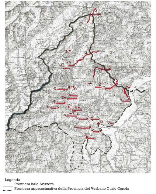 I luoghi della memoria nell&#039;Ossola e in Ticino: mappa