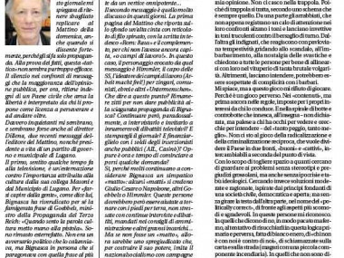 &quot;Fino a dove, fino a quando?&quot;, Corriere del Ticino, 21 settembre 201010
