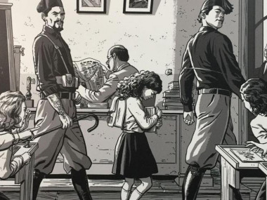 Fumetto di Roberto Zaghi sulle leggi razziali e l’espulsione dei bambini ebrei dalle scuole italiane