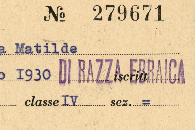 Una pagella scolastica successiva alla promulgazione delle leggi razziali