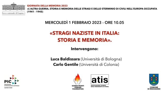 2023 - Giornata della memoria - «Stragi naziste in Italia: storia e memoria»