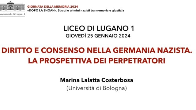 GM24 - M. Lalatta Costerbosa, Diritto e consenso nella Germania nazista. La prospettiva dei perpretratori